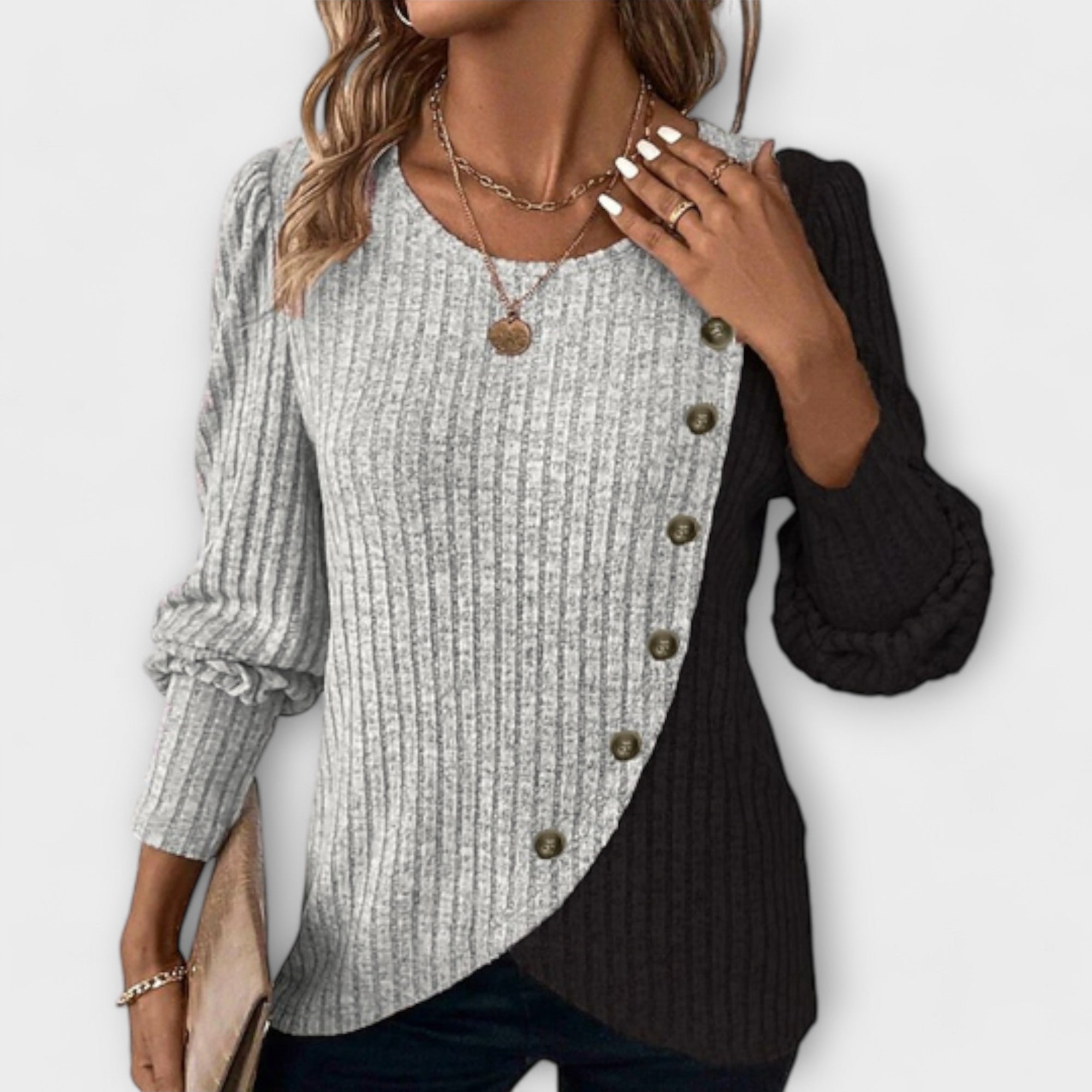 Calista - Camiseta Elegante em Bloco de Cores