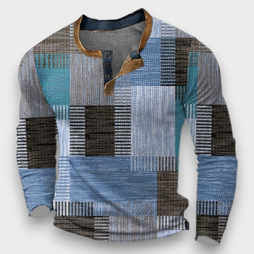 RENATO -  CAMISOLA ELEGANTE COM ESTAMPA GEOMÉTRICA