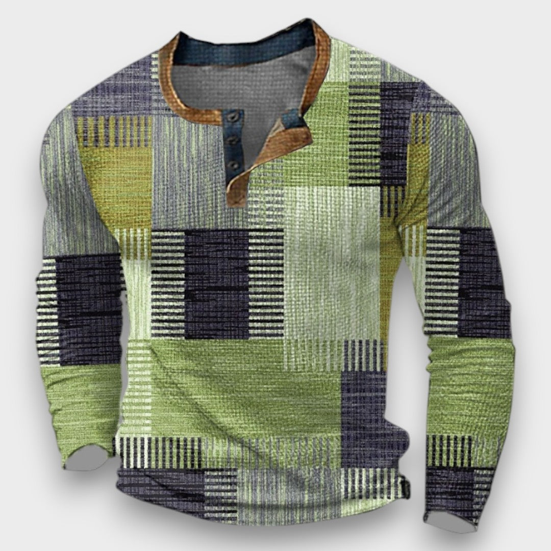 RENATO -  CAMISOLA ELEGANTE COM ESTAMPA GEOMÉTRICA