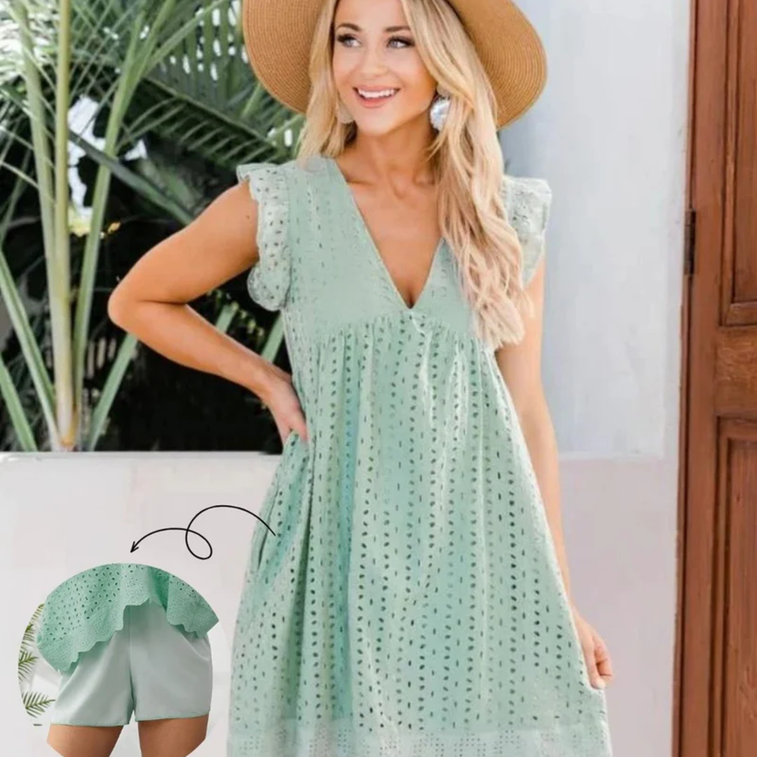 JOANINA - VESTIDO CURTO COM BABADOS ESTILOSO