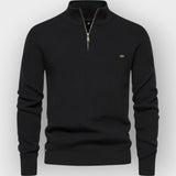 Pullover de malha acolchoada com meia abertura para homens