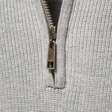 Pullover de malha acolchoada com meia abertura para homens