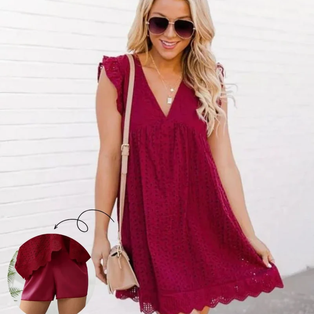 JOANINA - VESTIDO CURTO COM BABADOS ESTILOSO