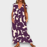 DANIELA - VESTIDO CHIQUE ESTAMPADO COM DECOTE V