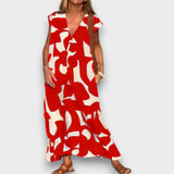 DANIELA - VESTIDO CHIQUE ESTAMPADO COM DECOTE V