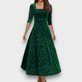 DIANA - VESTIDO FLORAL FORMAL DE VELUDO