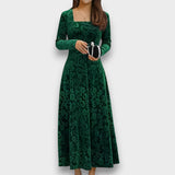 DIANA - VESTIDO FLORAL FORMAL DE VELUDO