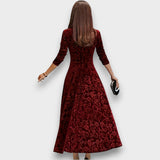 DIANA - VESTIDO FLORAL FORMAL DE VELUDO