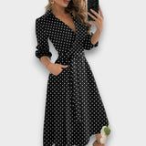 FILIPA - VESTIDO MIDI ELEGANTE DECOTADO