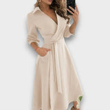 FILIPA - VESTIDO MIDI ELEGANTE DECOTADO