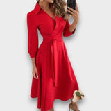 FILIPA - VESTIDO MIDI ELEGANTE DECOTADO