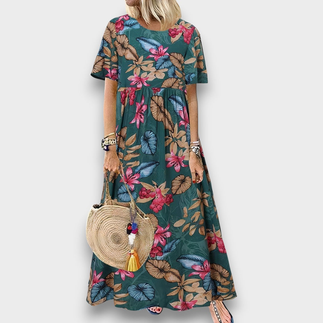 RAQUEL - VESTIDO MAXI FLORAL VIBRANTE