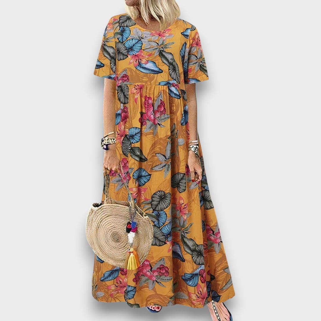 RAQUEL - VESTIDO MAXI FLORAL VIBRANTE