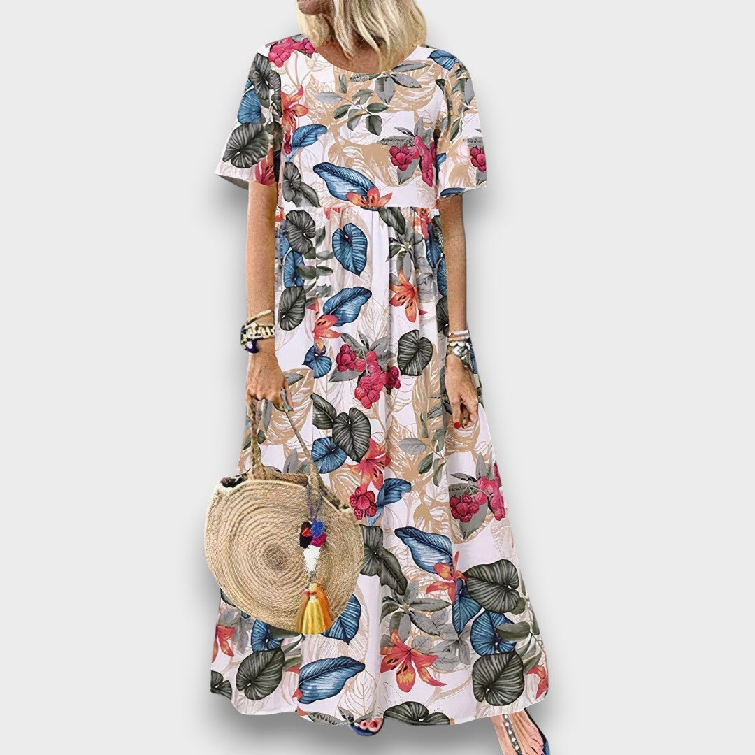 RAQUEL - VESTIDO MAXI FLORAL VIBRANTE