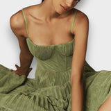 SERAFINA - VESTIDO MIDI PLISSADO ELEGANTE
