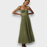 SERAFINA - VESTIDO MIDI PLISSADO ELEGANTE