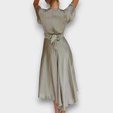 YOLANDA - VESTIDO FESTIVO ELEGANTE COM DECOTE V