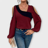 Scarlett - Blusa colorida com decote quadrado