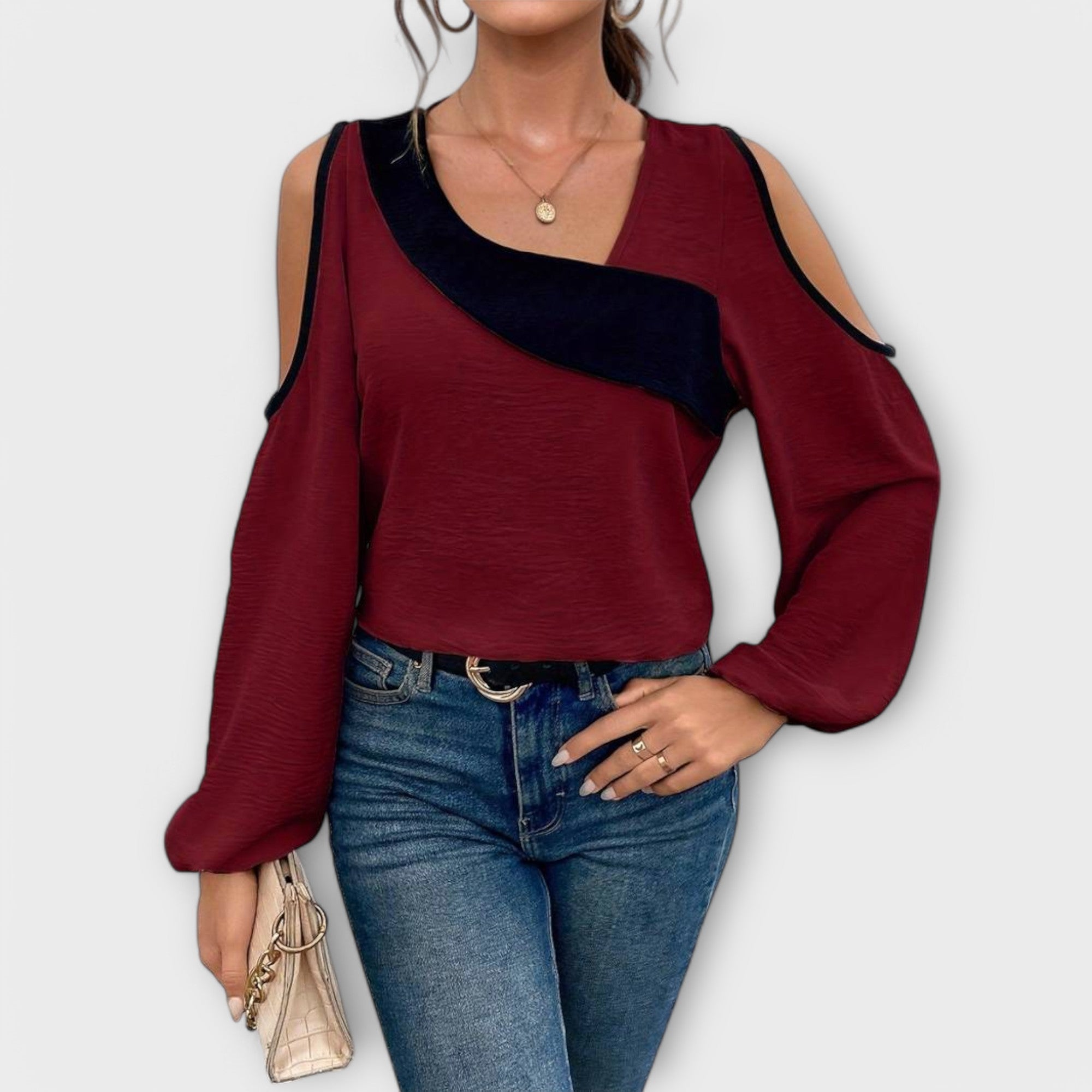 Scarlett - Blusa colorida com decote quadrado