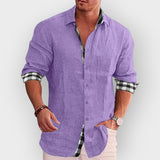 Camisa masculina com mangas xadrez
