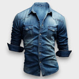 LEANDRO - CAMISA DE GANGA COM TECIDO JEANS CASUAL