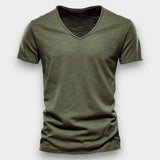 SAMUEL - T-SHIRT COM GOLA V MODERNA JUSTA