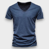 SAMUEL - T-SHIRT COM GOLA V MODERNA JUSTA