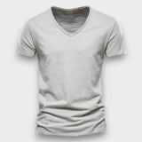 SAMUEL - T-SHIRT COM GOLA V MODERNA JUSTA