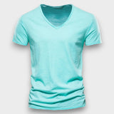 SAMUEL - T-SHIRT COM GOLA V MODERNA JUSTA