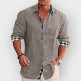 Camisa masculina com mangas xadrez